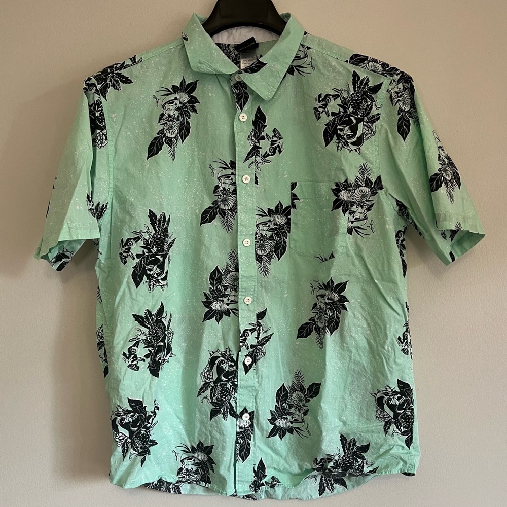 🌺🌴 Star Wars Mint Floral Tropical Stormtrooper Button-Down Shirt (XL) - Picture 3 of 8